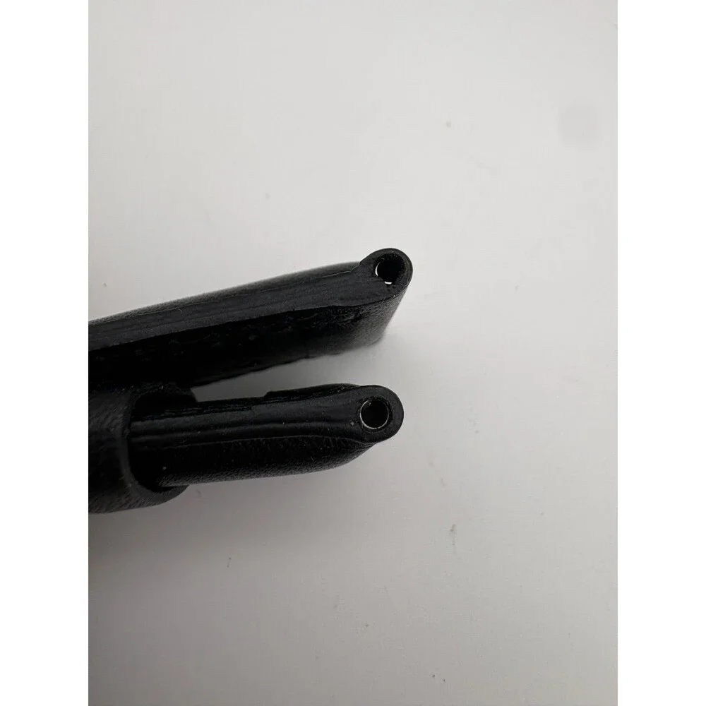 New OEM Yema Black Genuine Leather Watch Strap | Blue Stitching 20mm Stainless